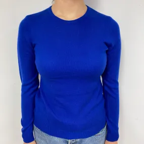 Cobalt Blue Cashmere Crew Neck Jumper Small