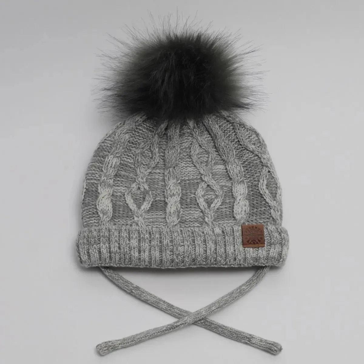 Cotton Knit Pompom Hat - Greymix | CALIKIDS