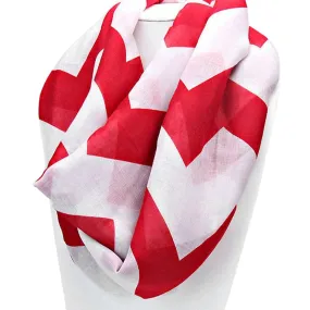 Crimson and White Chevron Infinity Scarf