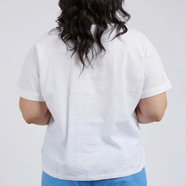 Curtis Woven Tee - White