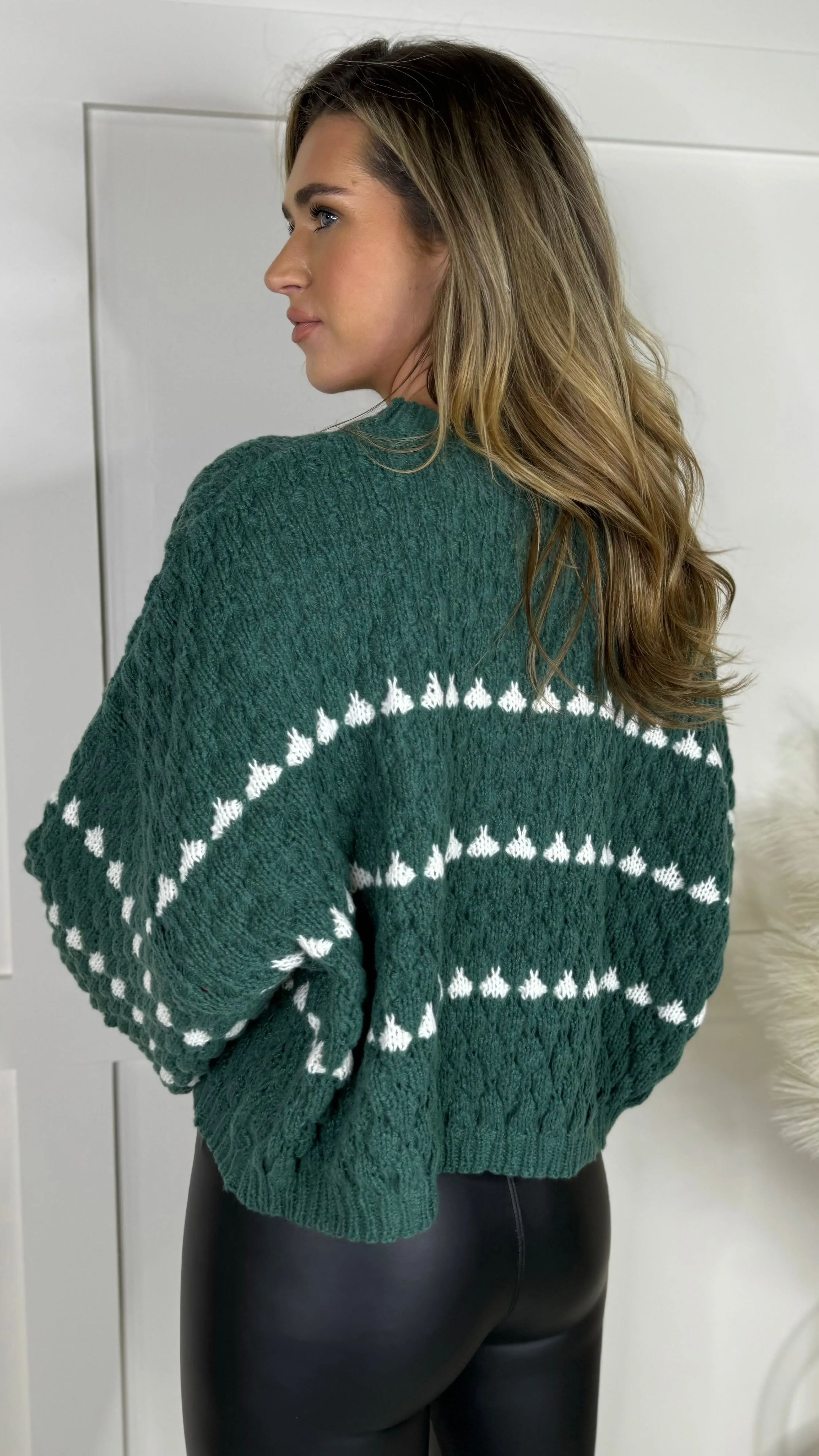 Darian Green & Ivory Printed Jumper