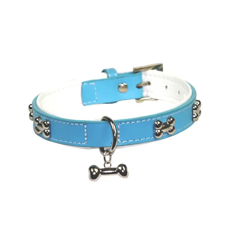 DOGUE Leather Bones Dog Collar