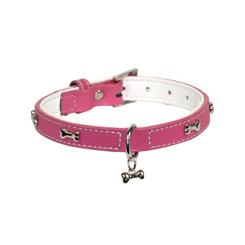 DOGUE Leather Bones Dog Collar