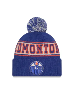 Edmonton Oilers NHL New Era Men's Royal Blue Knit Pom Hat