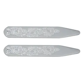 Engraved Vintage Styled 60mm Collar Stays