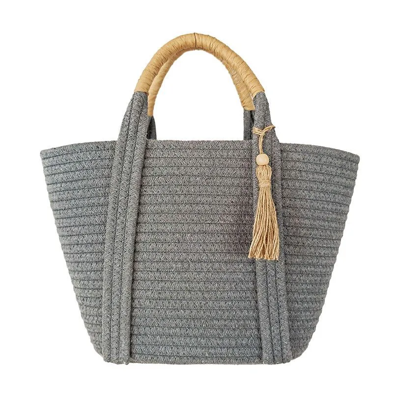 Fashion Simple And Versatile Cotton Rope Woven Bag