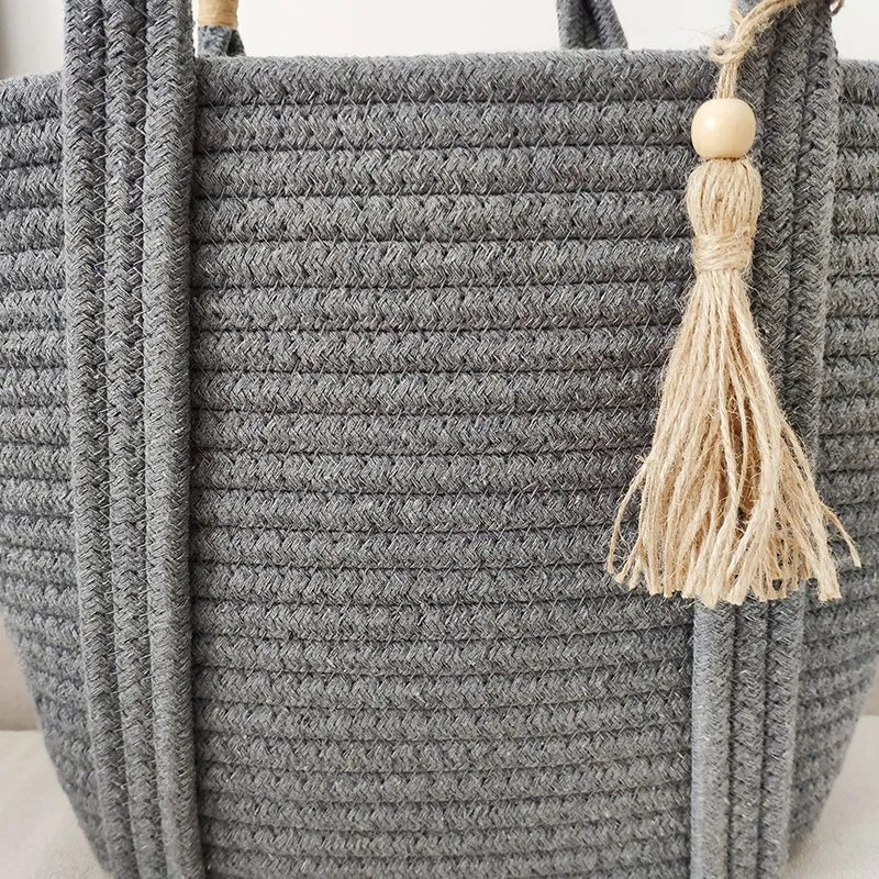 Fashion Simple And Versatile Cotton Rope Woven Bag