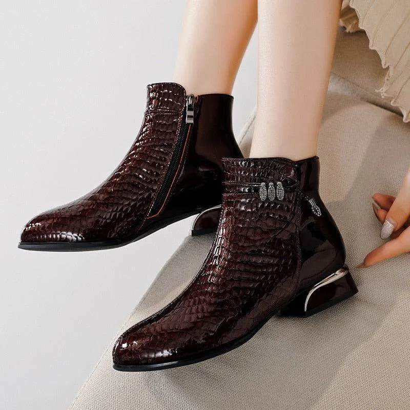 Fashion Women's Casual Shoes GRCL3754 Leather Ankle Boots