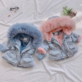 Faux Fur Denim Jacket