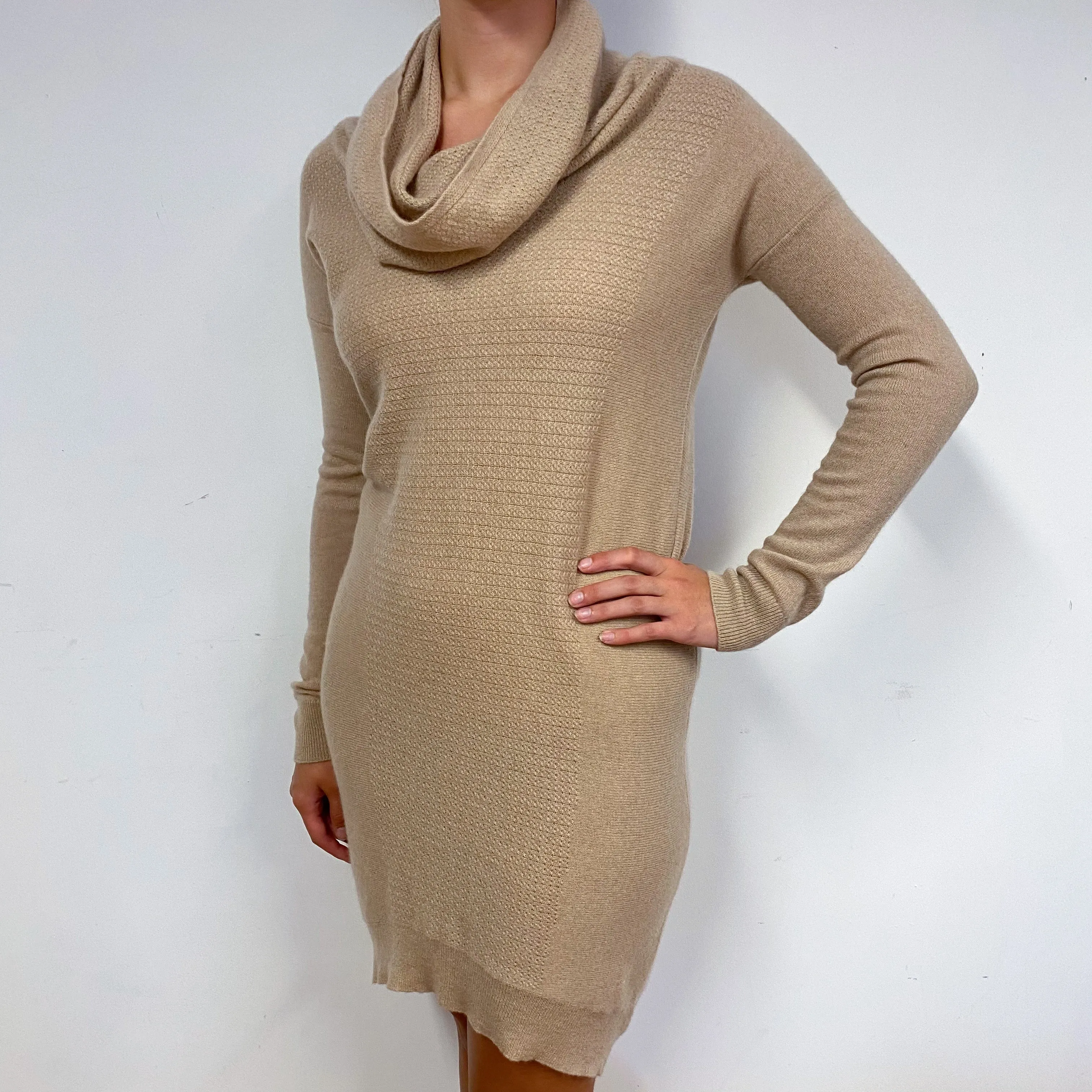 Fawn Cowl Neck Cashmere Dress Small