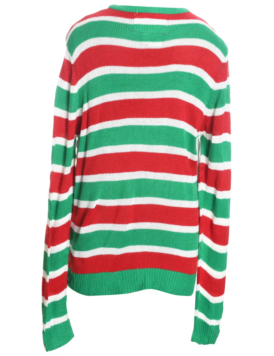 Festive Season Multi-Colour Knit Christmas Jumper - XL