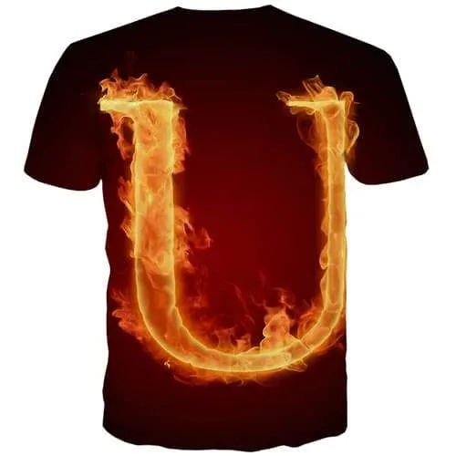 Flame T shirts Men Black Tshirt Printed Fire Tshirts Cool Letter T shirts Funny Gothic Tshirt Anime Short Sleeve Punk Rock