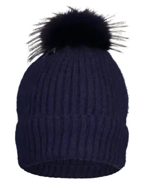 Fox Pompom Knit Hat - Bleu Marine