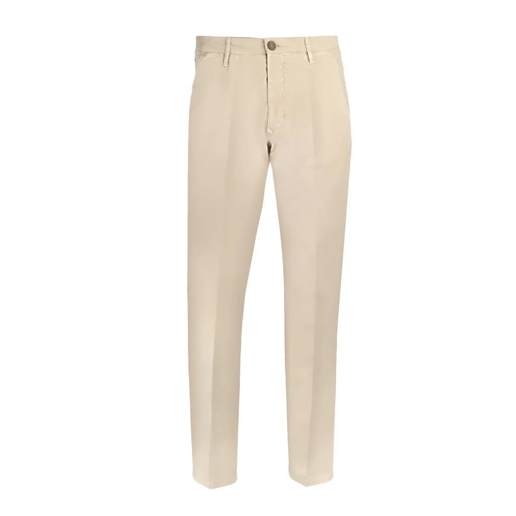 FRADI Satin Cotton Stretch Chino BEIGE REG