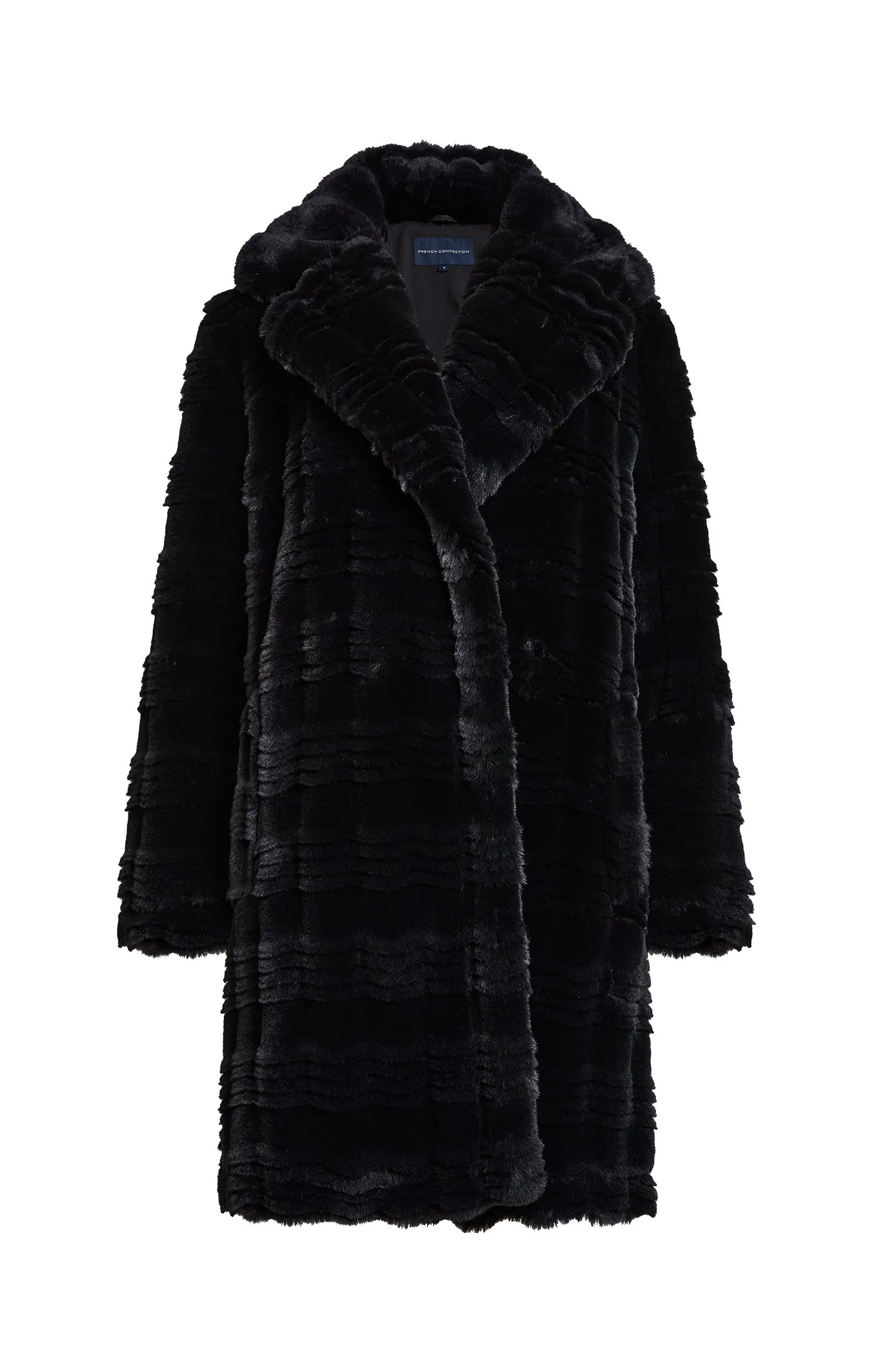 French Connection Daryn Faux Fur Coat-Blackout-70VAI