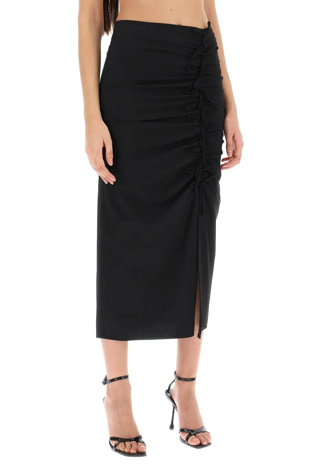 Ganni Midi Skirt With Ornamental Bows