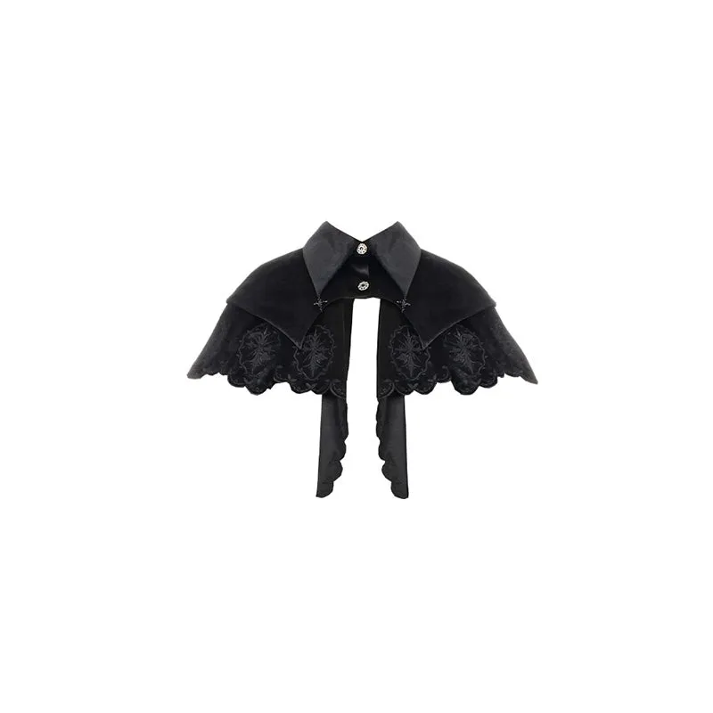 Gothic Lolita Cape Halloween Black Cloak Velvet Cape