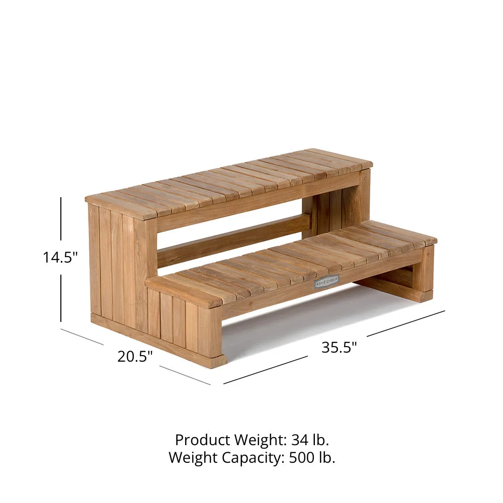 Grade A Teak Spa Hot Tub Steps