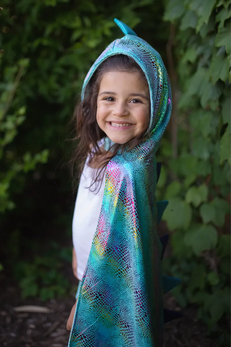 Great Pretenders Rainbow Reversible Unicorn Dragon Cape, Size 5-6