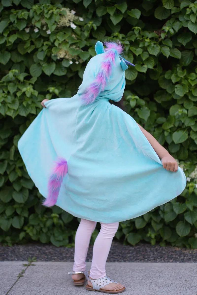 Great Pretenders Rainbow Reversible Unicorn Dragon Cape, Size 5-6