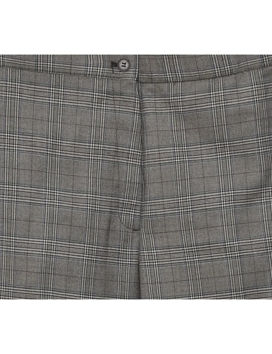 Grey Checked Trousers - W33 L29