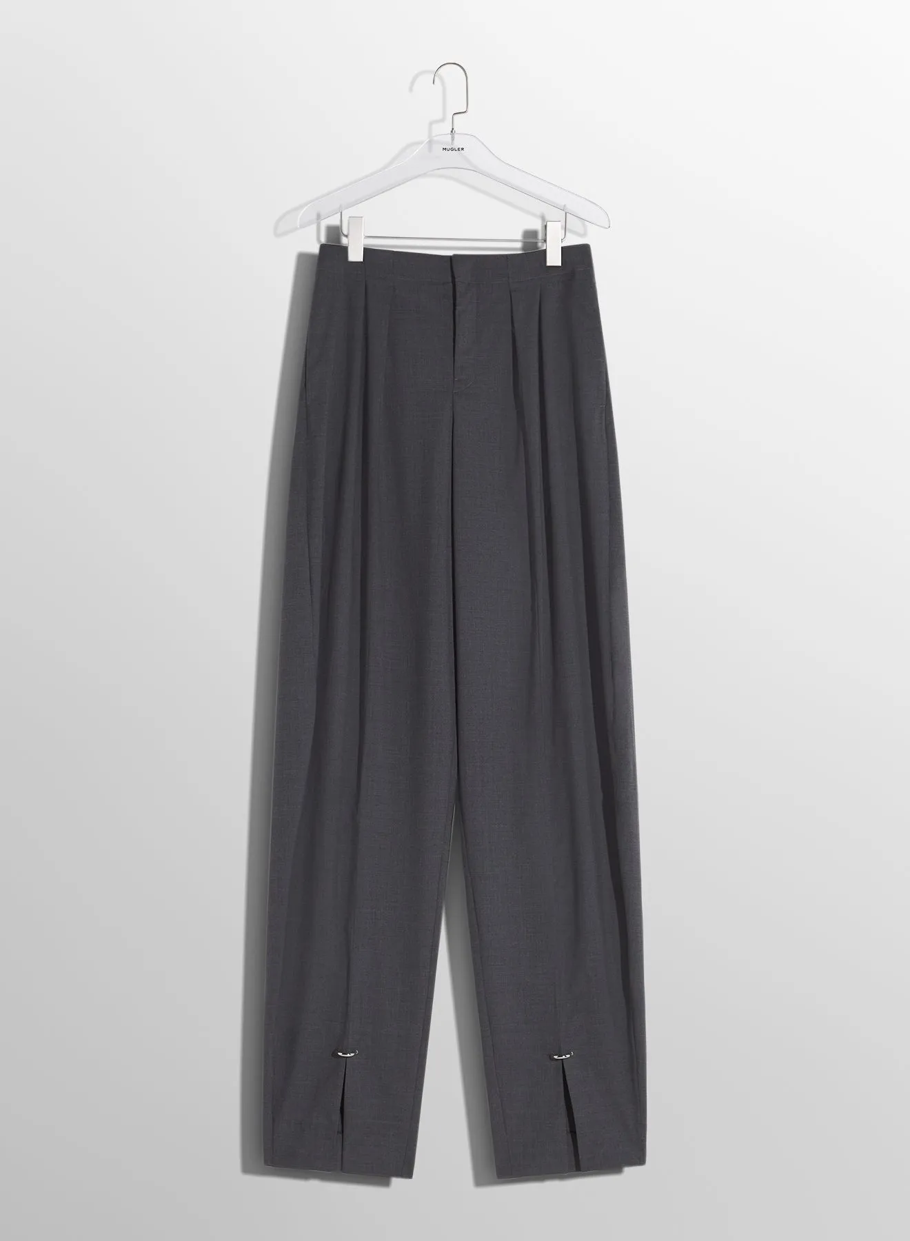 grey pierced loose tailored trousers