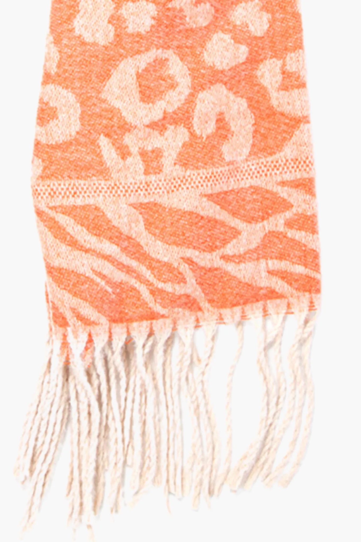 Heavyweight Scarf - Orange, Leopard Zebra