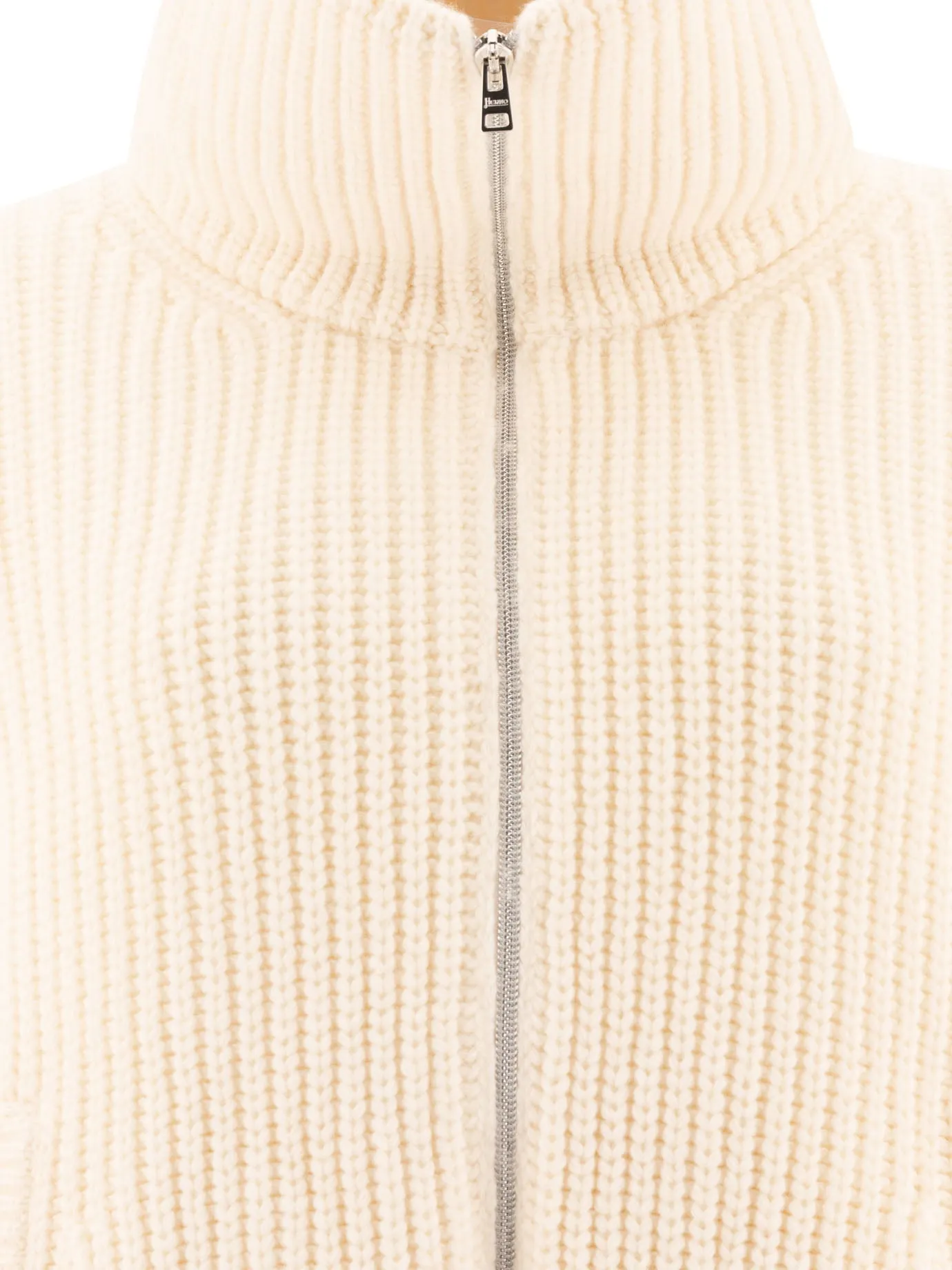 HERNO Eternal White Wool Cardigan