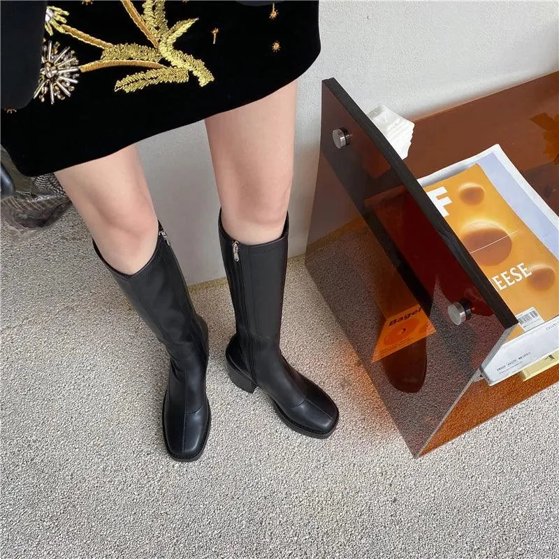 High Heels Women's Casual Shoes WCSFOS45 Stretch Knee-High Boots