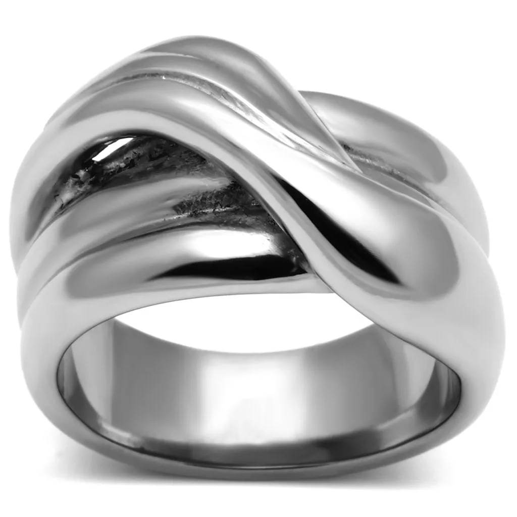 High polished (no plating) Stainless Steel Ring with No Stone for Women Style TK615