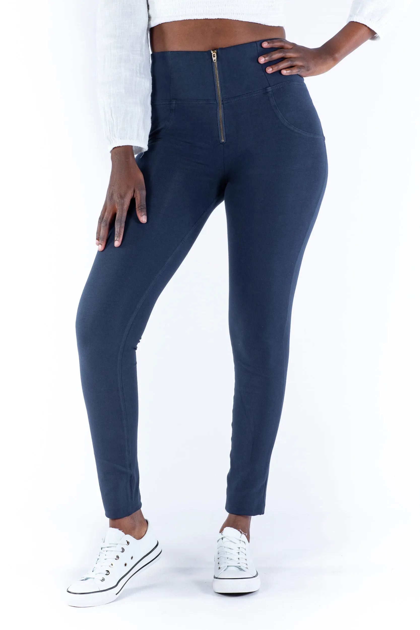 High waist Butt lifting Shaping pants - Navy