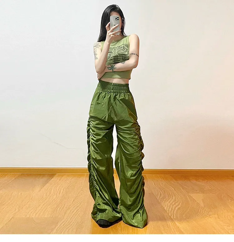 High-Waist Pleated Wide-Leg Pants