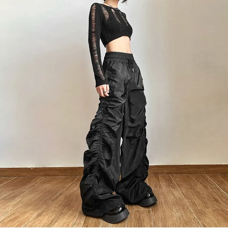 High-Waist Pleated Wide-Leg Pants