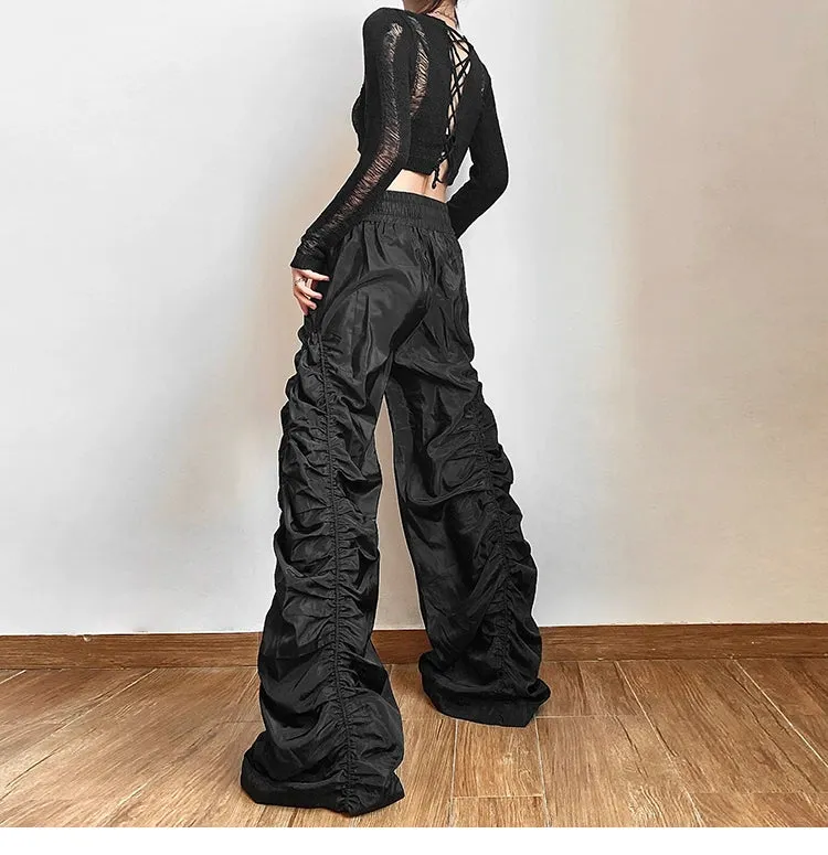 High-Waist Pleated Wide-Leg Pants