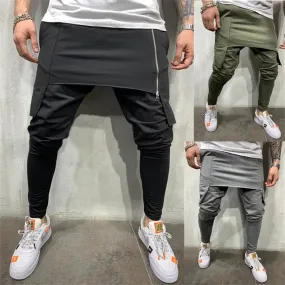 Hip Hop Trend Men's Trousers Slim Fit Streetwear Zipper Joggers