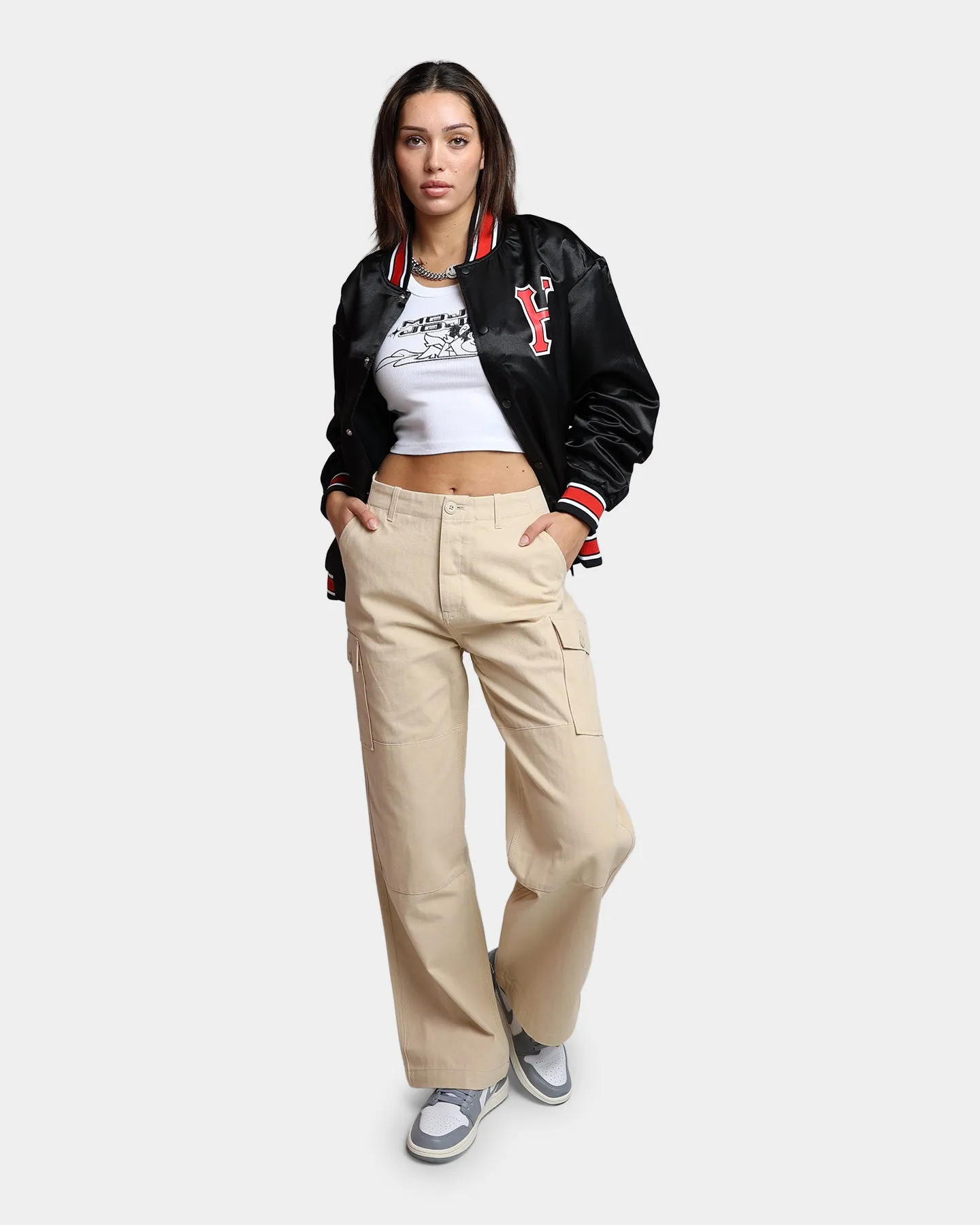 HUF Women's Double Knee Cargo Pants Stone