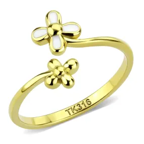 IP Gold(Ion Plating) Stainless Steel Ring with No Stone for Women Style TK3631