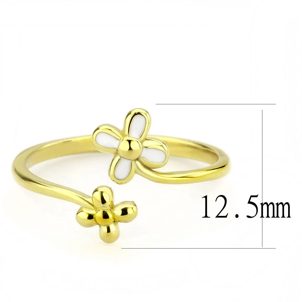 IP Gold(Ion Plating) Stainless Steel Ring with No Stone for Women Style TK3631