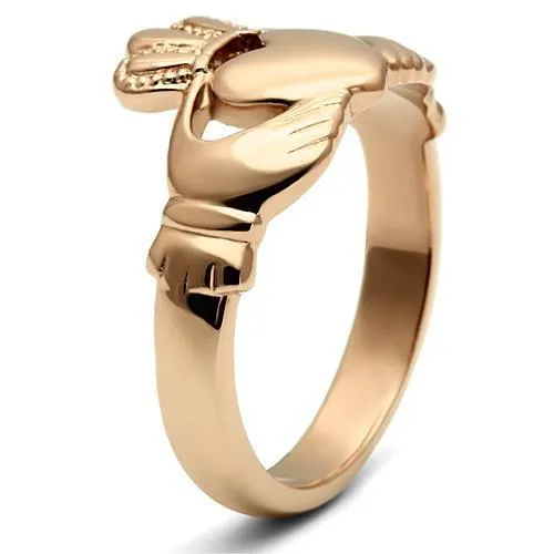 IP Rose Gold(Ion Plating) Stainless Steel Ring with No Stone for Women Style TK160R