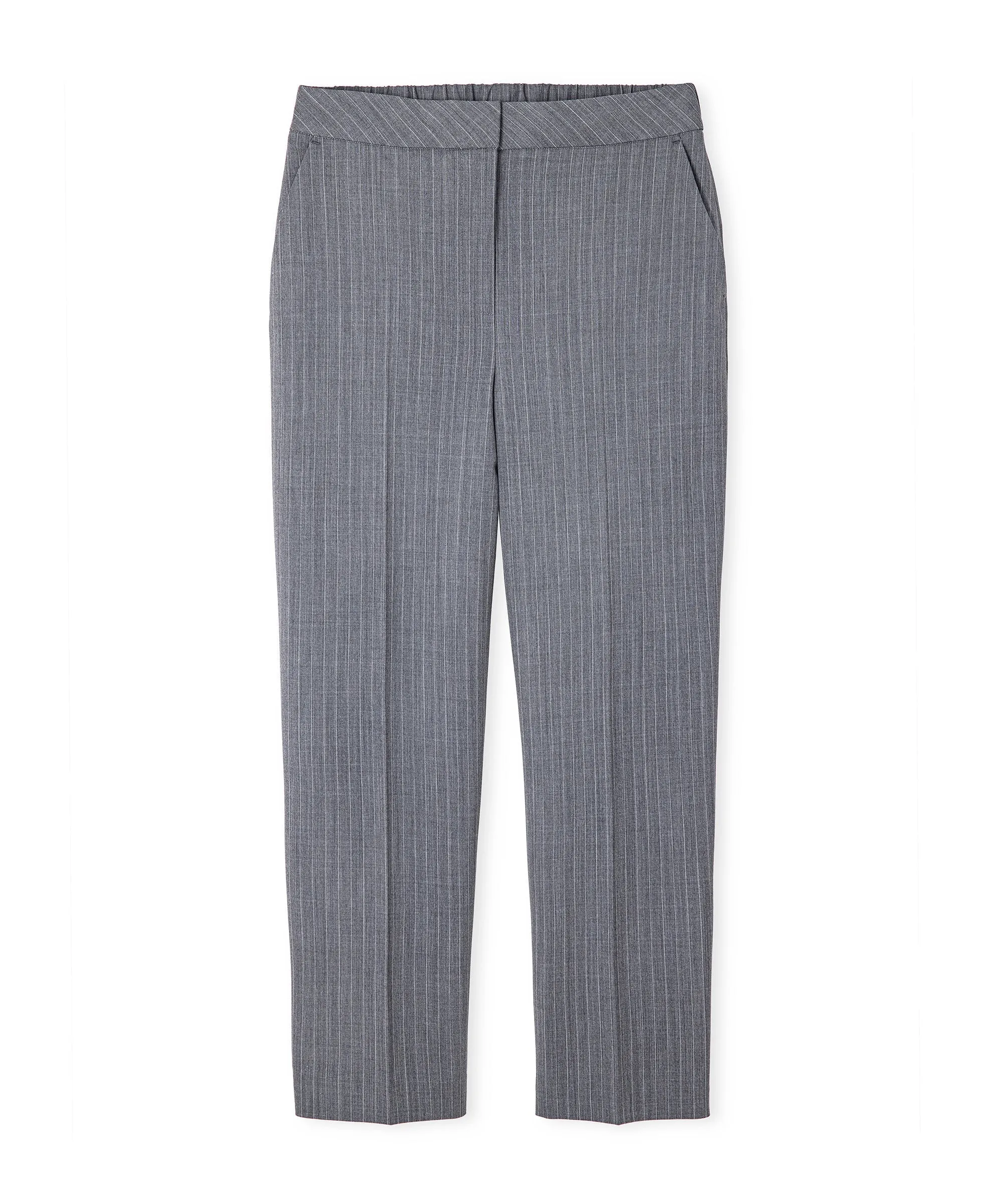 Ipekyol Striped Pattern Straight Fit Trousers Grey