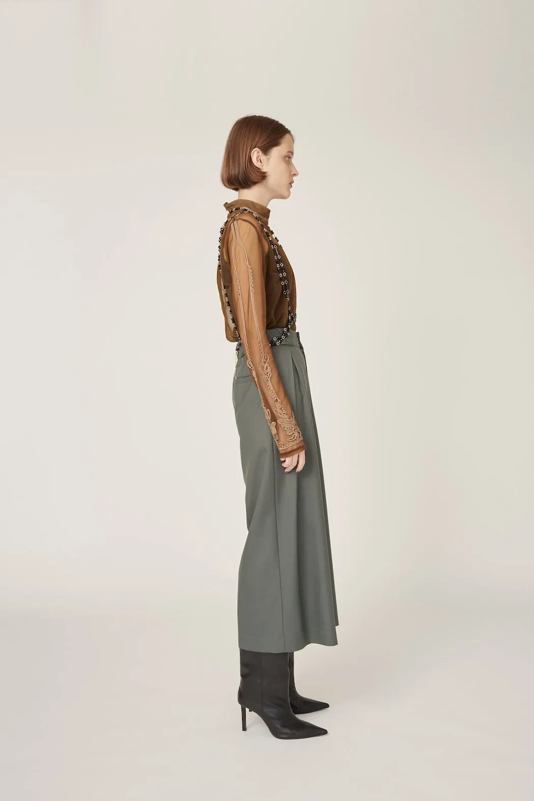 Ivy wool culottes (Khaki)