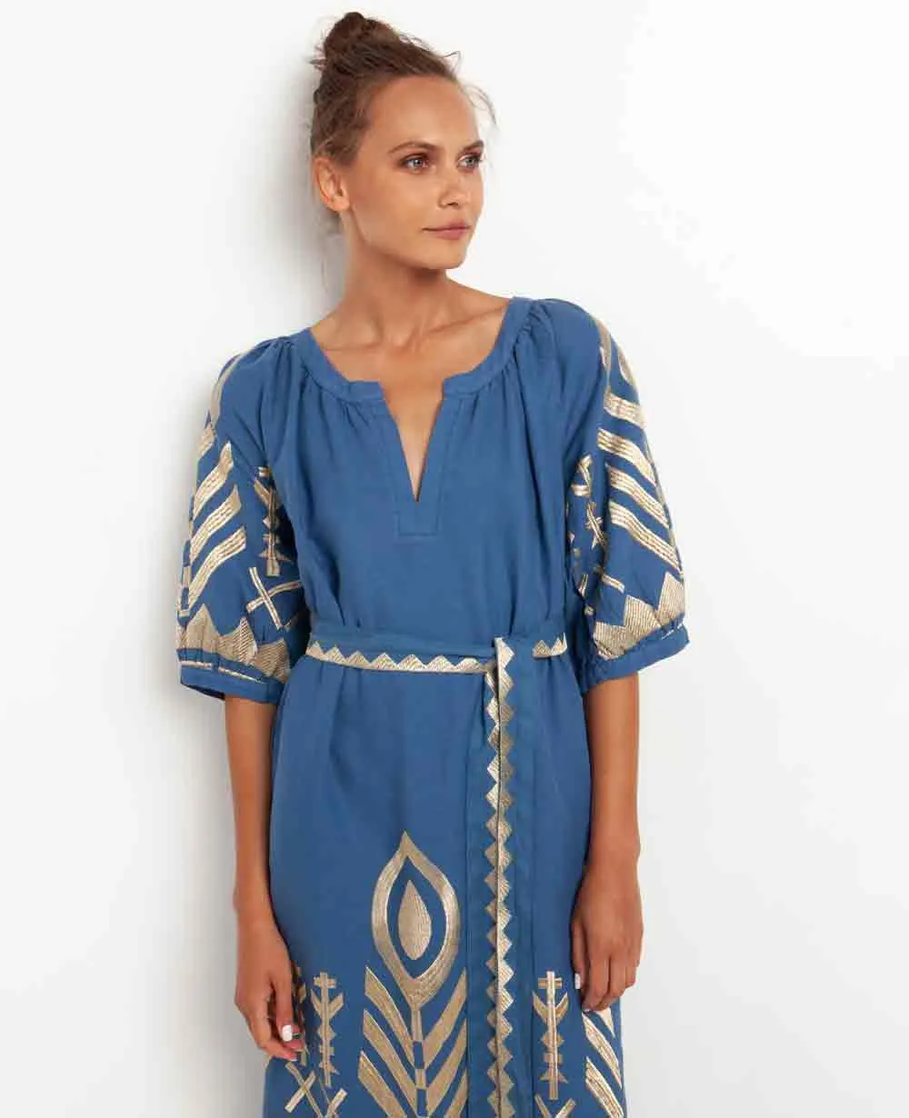 KAFTAN LINEN DRESS "FEATHER"