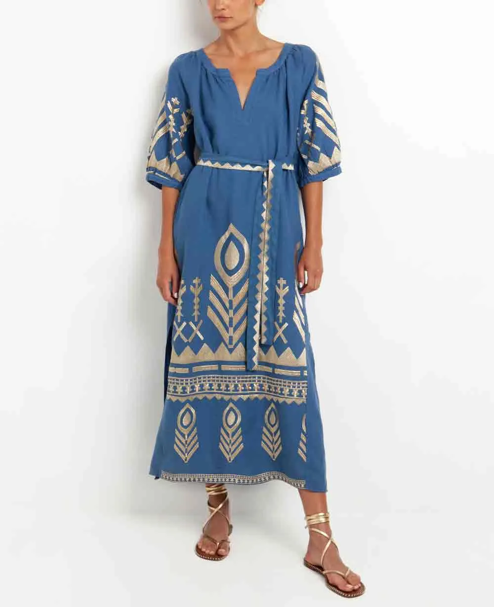 KAFTAN LINEN DRESS "FEATHER"