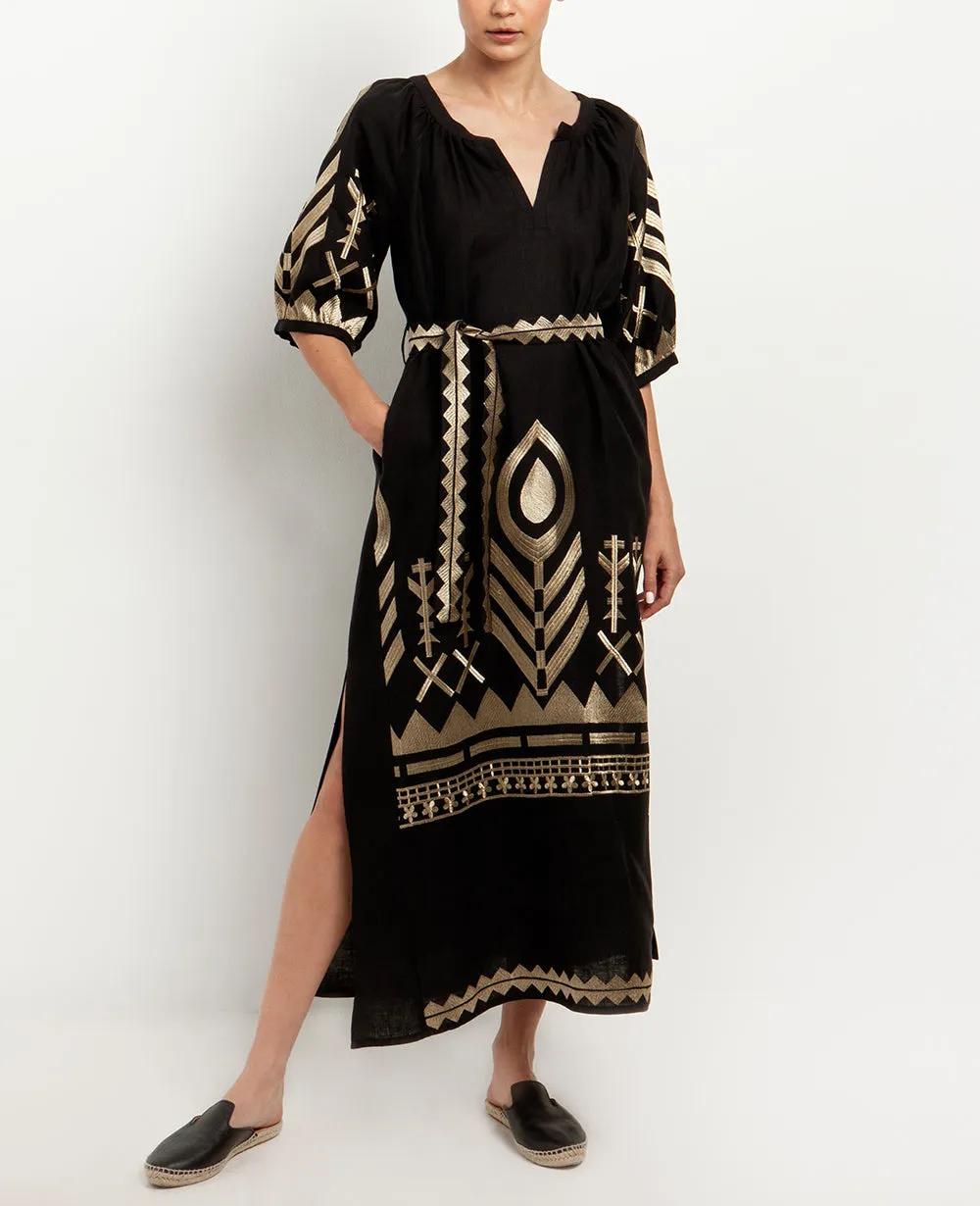 KAFTAN LINEN DRESS "FEATHER"