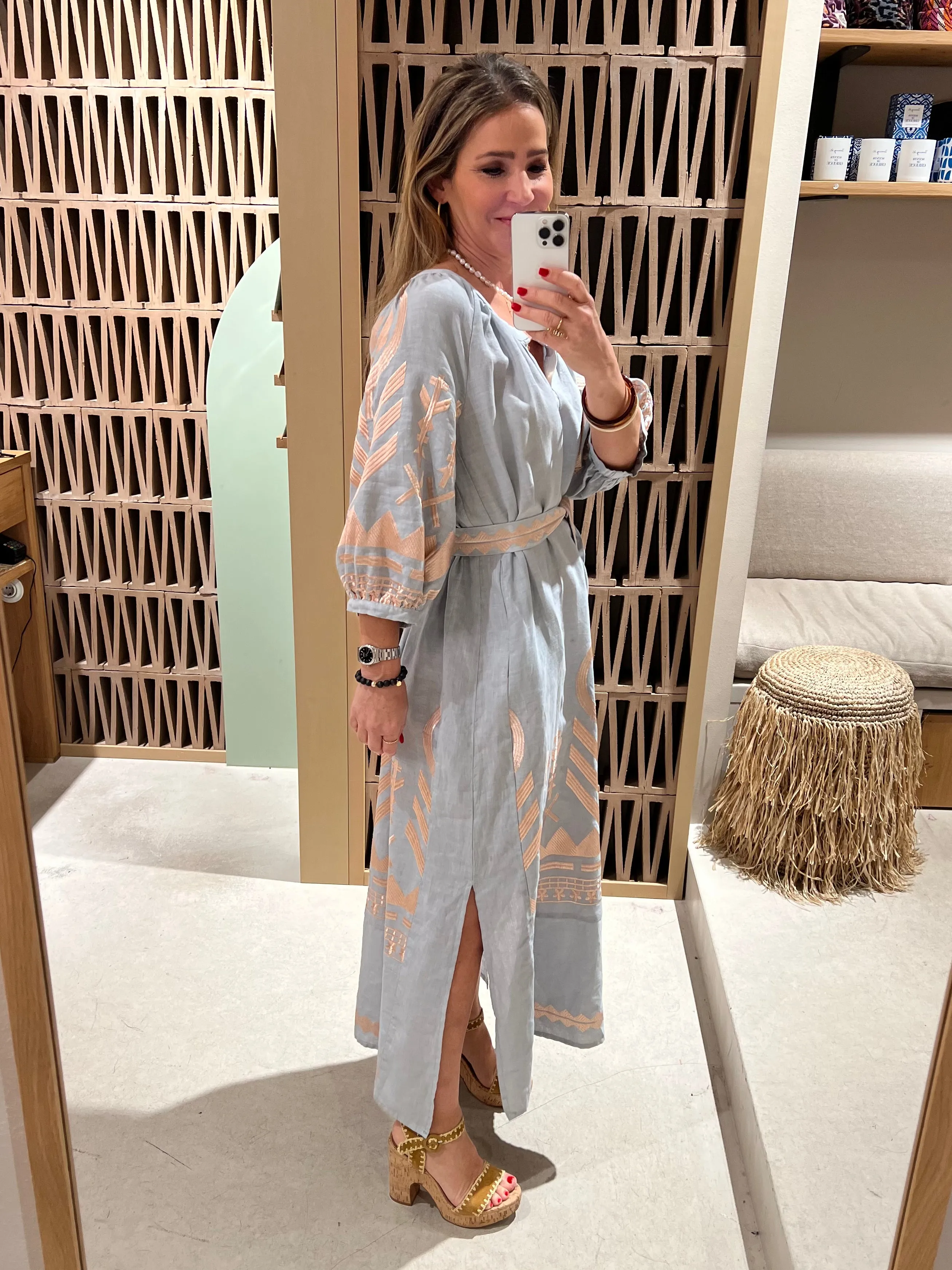 KAFTAN LINEN DRESS "FEATHER"