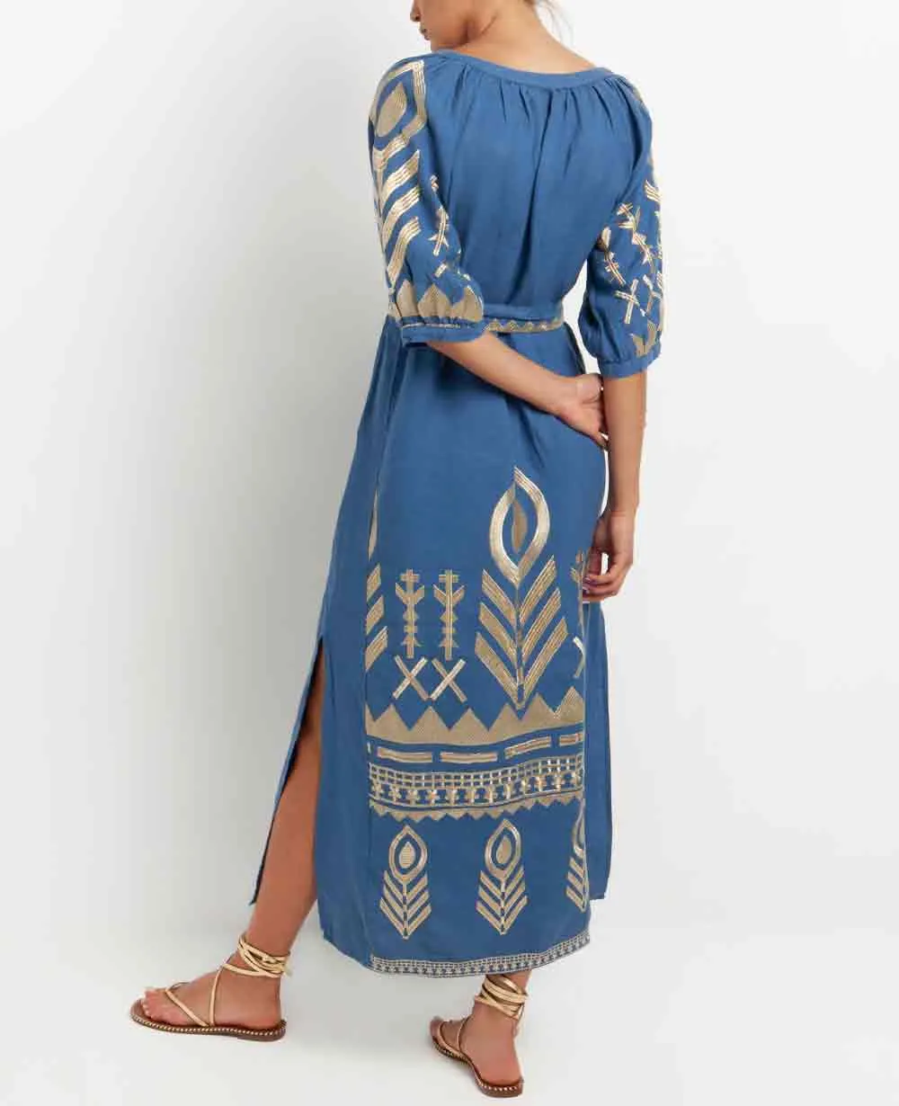 KAFTAN LINEN DRESS "FEATHER"