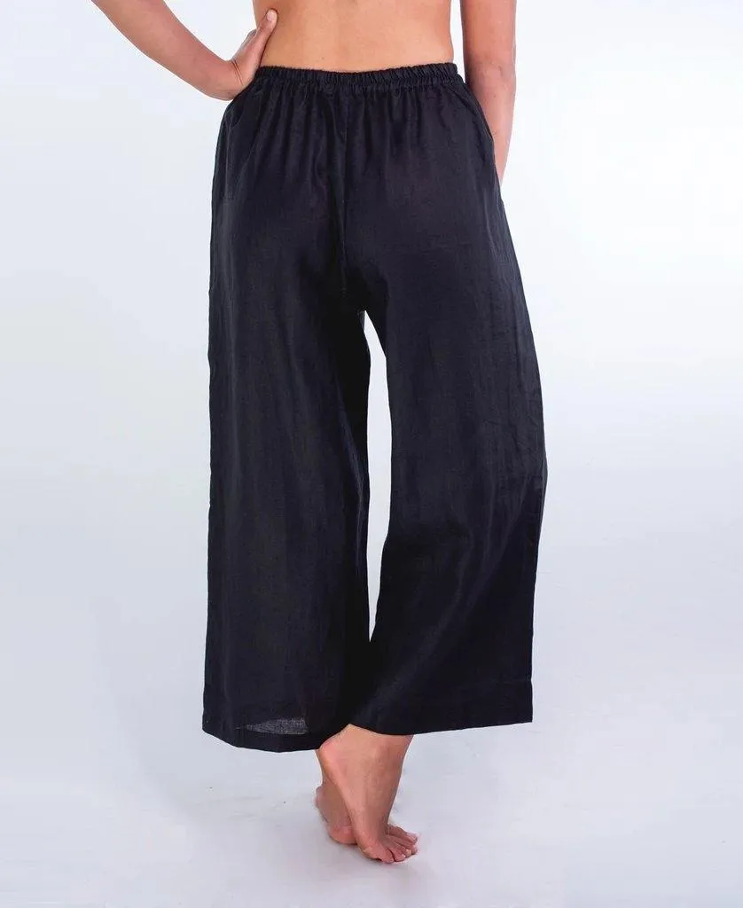 Kinsley Pant | Black Linen