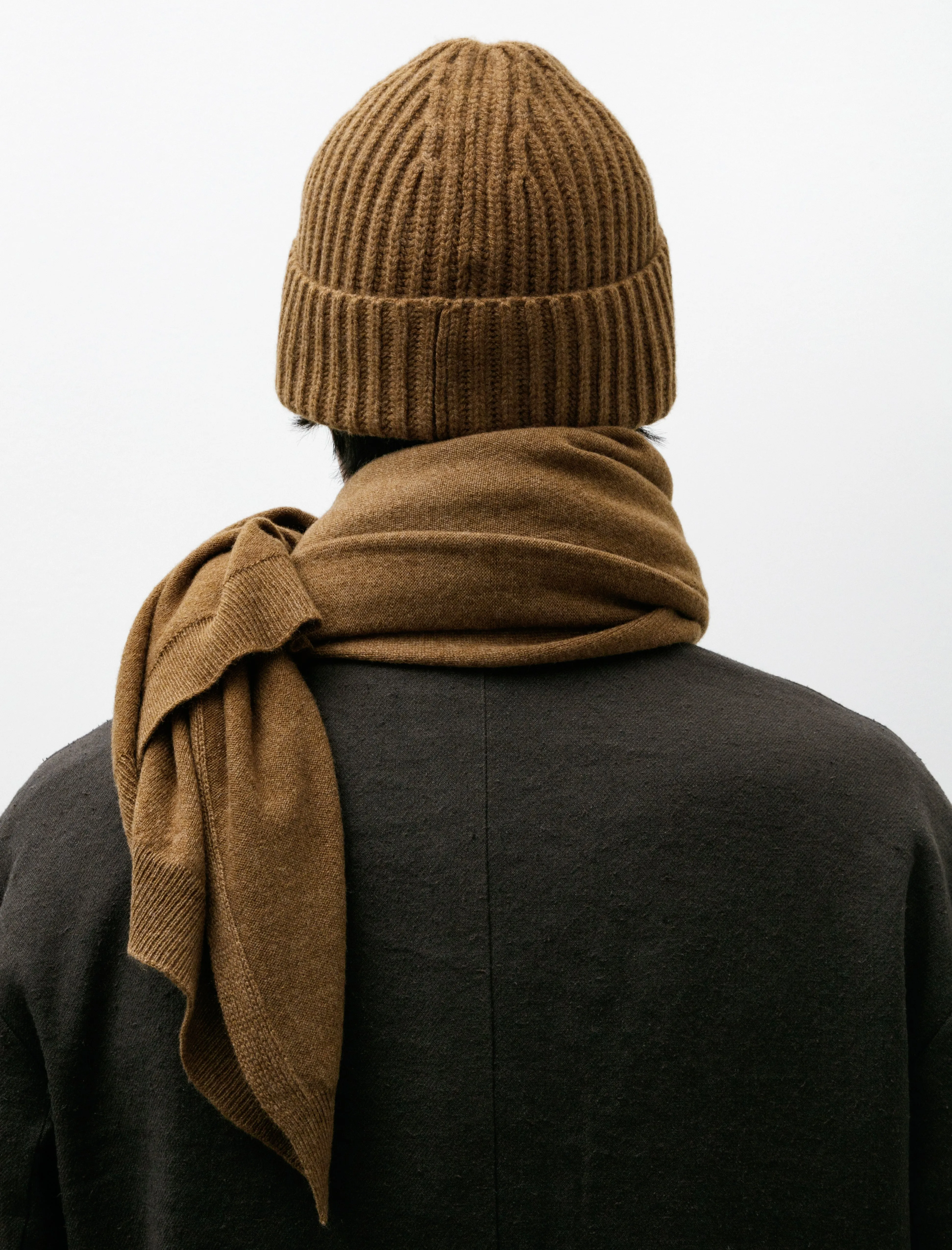 Knit Hat Cashmere Lambswool Dark Ochre