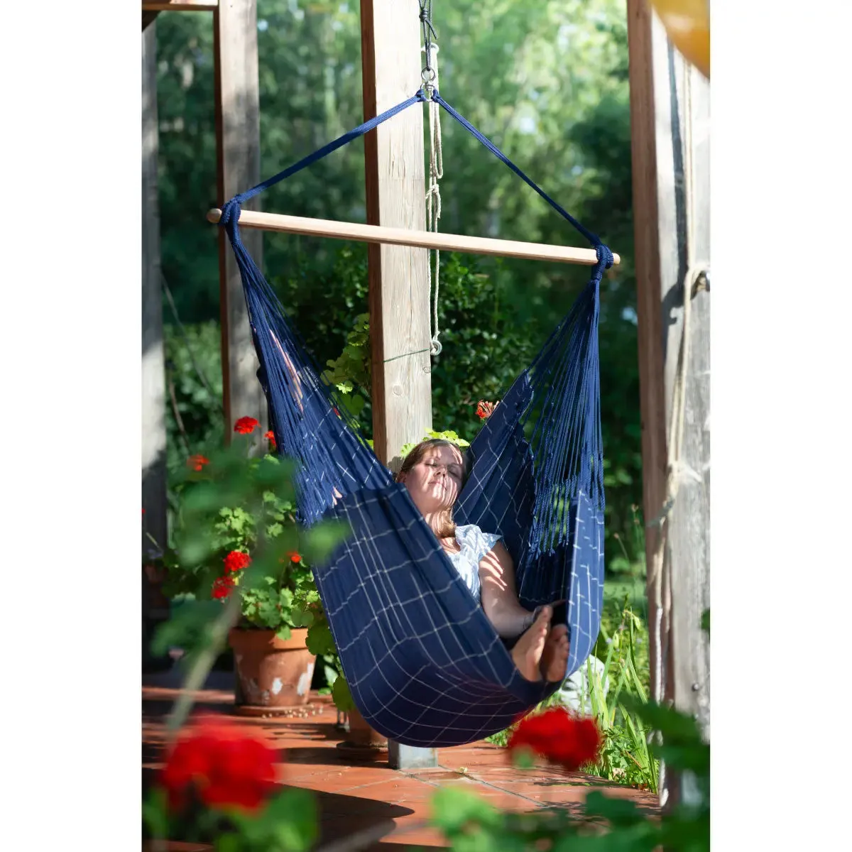 LA SIESTA Domingo Marine weather-resistant outdoor hammock chair, single