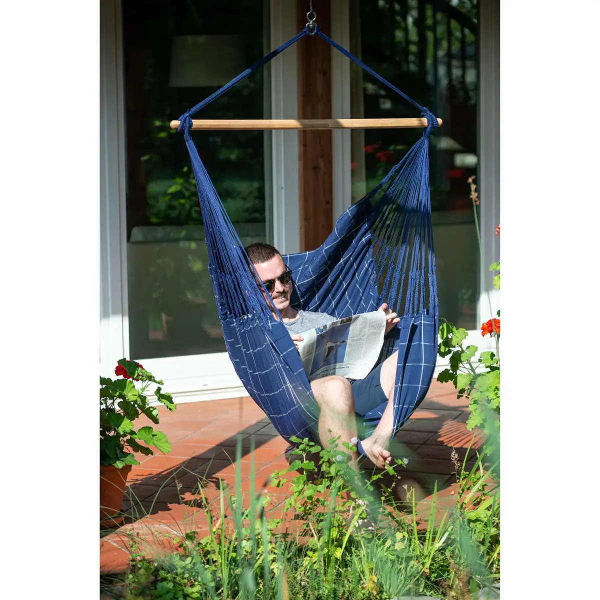 LA SIESTA Domingo Marine weather-resistant outdoor hammock chair, single